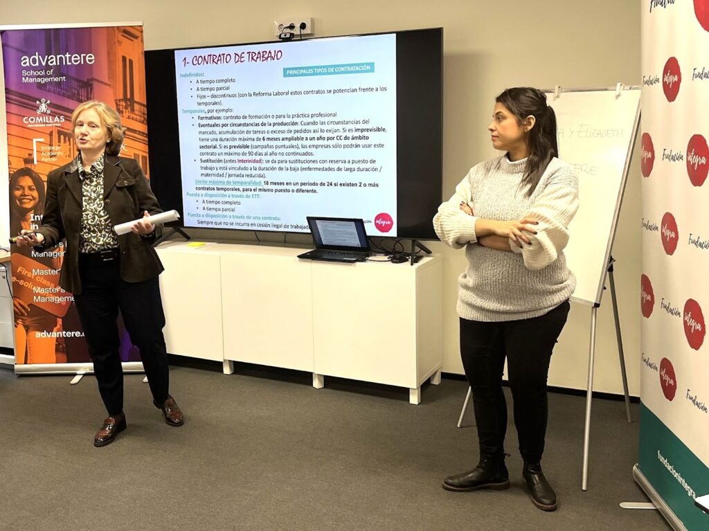 Participants preparing for job interviews with Fundación Integra