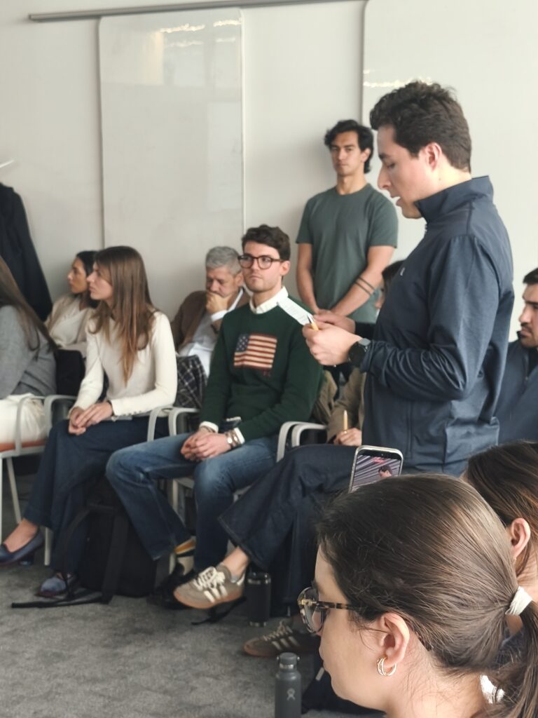 Students engaging in purpose-driven conversation within a Jesuit educational environment
